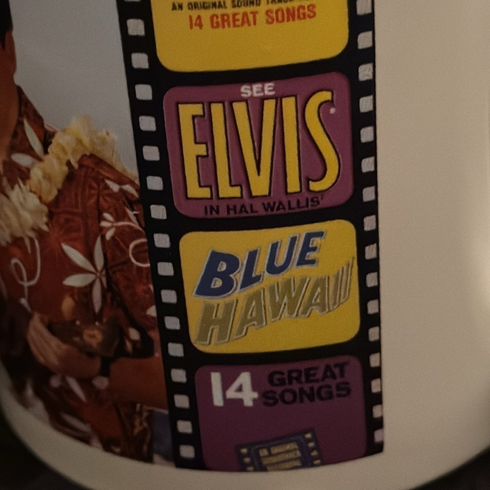Elvis Presley blue Hawaii coffee mug - Picture 3 of 7